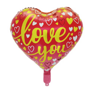 FOIL BALLOON RED HEART LOVE 18"